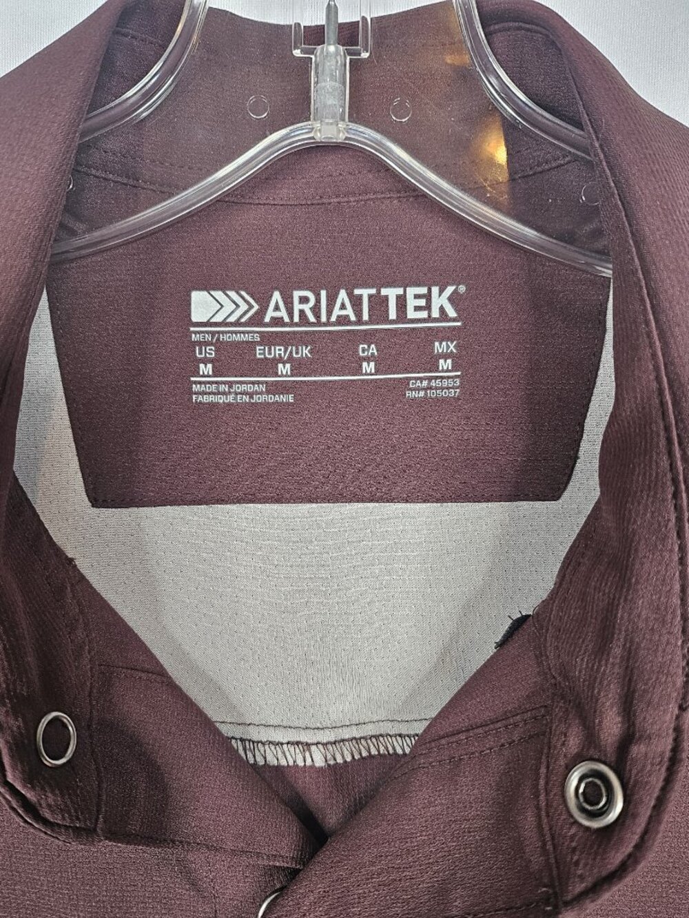 AriatTEK | Snap Shirt Lightweight Western | Brown | Size M - Picture 5 of 14